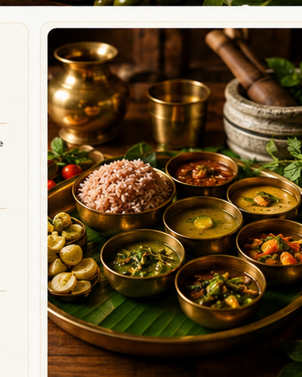 Traditional Kerala Ayurvedic diet and herbal preparation